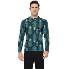 Peacock Pattern Men s Long Sleeve Rash Guard by Cemarart