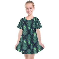 Peacock Pattern Kids  Smock Dress by Cemarart