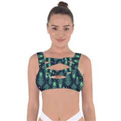 Peacock Pattern Bandaged Up Bikini Top by Cemarart