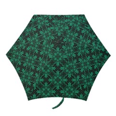 Green Damask Pattern Vintage Floral Pattern, Green Vintage Mini Folding Umbrellas by nateshop