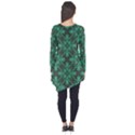 Green Damask Pattern Vintage Floral Pattern, Green Vintage Long Sleeve Tunic  View2