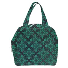 Green Damask Pattern Vintage Floral Pattern, Green Vintage Boxy Hand Bag by nateshop