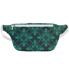 Green Damask Pattern Vintage Floral Pattern, Green Vintage Waist Bag  by nateshop