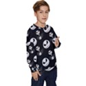 Jack Print, White, Before, Plain, Black, Simple, Christmas Kids  Crewneck Sweatshirt View3