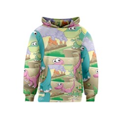 Kids Mural Cartoon Dinosaur Kids  Pullover Hoodie by nateshop