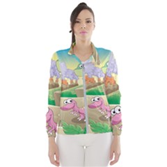 Kids Mural Cartoon Dinosaur Women s Windbreaker by nateshop