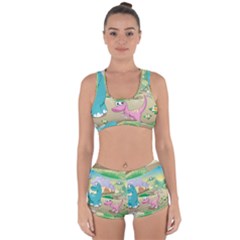 Kids Mural Cartoon Dinosaur Racerback Boyleg Bikini Set by nateshop