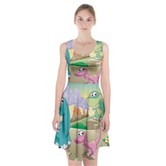 Kids Mural Cartoon Dinosaur Racerback Midi Dress by nateshop