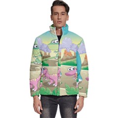 Kids Mural Cartoon Dinosaur Men s Puffer Bubble Jacket Coat