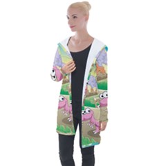 Kids Mural Cartoon Dinosaur Longline Hooded Cardigan by nateshop