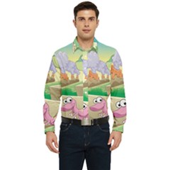 Kids Mural Cartoon Dinosaur Men s Long Sleeve  Shirt by nateshop