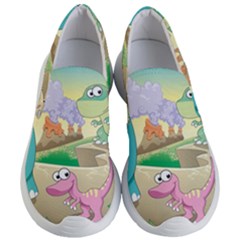 Kids Mural Cartoon Dinosaur Women s Lightweight Slip Ons by nateshop