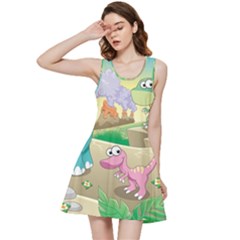 Kids Mural Cartoon Dinosaur Inside Out Racerback Dress by nateshop