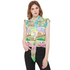 Kids Mural Cartoon Dinosaur Frill Detail Shirt by nateshop