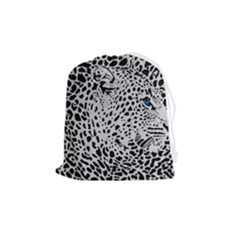 Leopard In Art, Animal, Graphic, Illusion Drawstring Pouch (medium) by nateshop