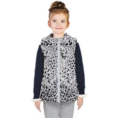 Leopard In Art, Animal, Graphic, Illusion Kids  Hooded Puffer Vest by nateshop