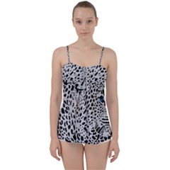 Leopard In Art, Animal, Graphic, Illusion Babydoll Tankini Top by nateshop