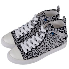 Leopard In Art, Animal, Graphic, Illusion Women s Mid-top Canvas Sneakers by nateshop