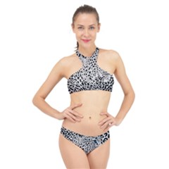 Leopard In Art, Animal, Graphic, Illusion High Neck Bikini Set