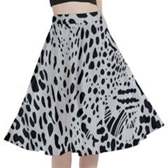 Leopard In Art, Animal, Graphic, Illusion A-line Full Circle Midi Skirt With Pocket by nateshop