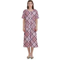 Pink Burberry, Abstract Women s Cotton Short Sleeve Night Gown