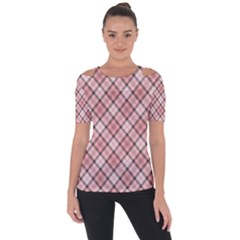 Pink Burberry, Abstract Shoulder Cut Out Short Sleeve Top by nateshop