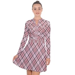 Pink Burberry, Abstract Long Sleeve Panel Dress