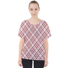 Pink Burberry, Abstract V-neck Dolman Drape Top by nateshop