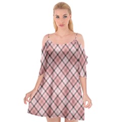 Pink Burberry, Abstract Cutout Spaghetti Strap Chiffon Dress by nateshop