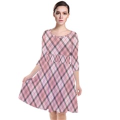 Pink Burberry, Abstract Quarter Sleeve Waist Band Dress by nateshop