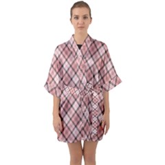 Pink Burberry, Abstract Half Sleeve Satin Kimono  by nateshop