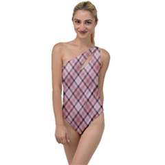 Pink Burberry, Abstract To One Side Swimsuit by nateshop