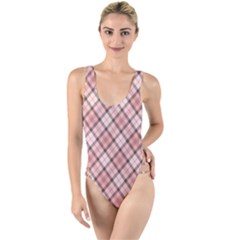 Pink Burberry, Abstract High Leg Strappy Swimsuit by nateshop