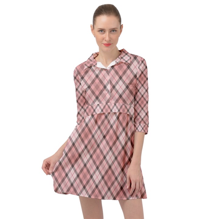 Pink Burberry, Abstract Mini Skater Shirt Dress