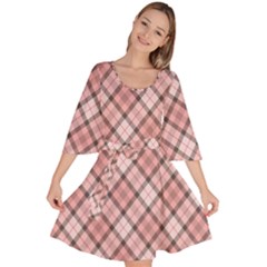 Pink Burberry, Abstract Velour Kimono Dress by nateshop