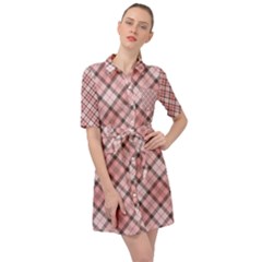 Pink Burberry, Abstract Belted Shirt Dress by nateshop