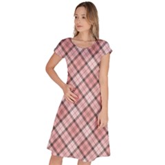 Pink Burberry, Abstract Classic Short Sleeve Dress by nateshop