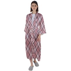 Pink Burberry, Abstract Maxi Satin Kimono by nateshop