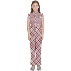 Pink Burberry, Abstract Kids  Sleeveless Ruffle Edge Band Collar Chiffon One Piece by nateshop