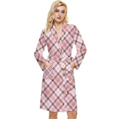 Pink Burberry, Abstract Long Sleeve Velvet Robe by nateshop