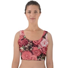 Pink Roses, Flowers, Love, Nature Velvet Crop Top by nateshop