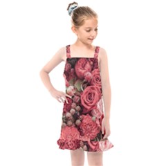 Pink Roses, Flowers, Love, Nature Kids  Overall Dress by nateshop