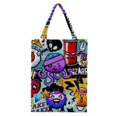 Cartoon Graffiti, Art, Black, Colorful Classic Tote Bag by nateshop