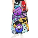 Cartoon Graffiti, Art, Black, Colorful Maxi Chiffon Skirt View1