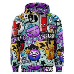 Cartoon Graffiti, Art, Black, Colorful Men s Overhead Hoodie by nateshop