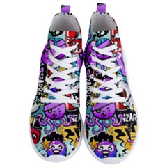 Cartoon Graffiti, Art, Black, Colorful Men s Lightweight High Top Sneakers by nateshop