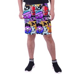 Cartoon Graffiti, Art, Black, Colorful Men s Pocket Shorts by nateshop