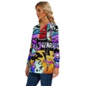 Cartoon Graffiti, Art, Black, Colorful Long Sleeve Drawstring Hooded Top View2