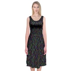 Amoled Noise, Midi Sleeveless Dress by nateshop