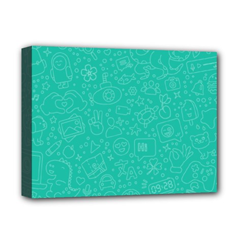 Background, Doodle, Pattern, Deluxe Canvas 16  X 12  (stretched)  by nateshop